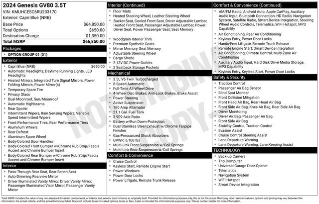 2024 Genesis GV80 3.5T
