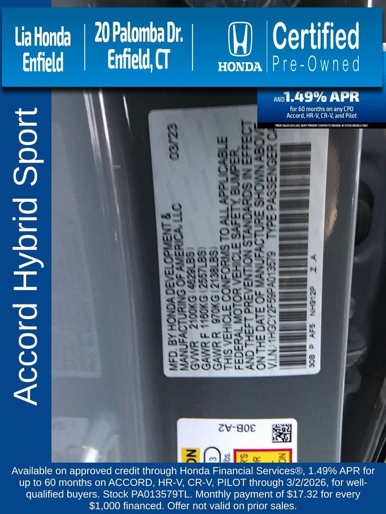 2023 Honda Accord Hybrid Sport