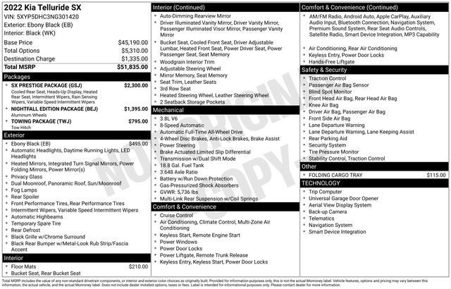 2022 Kia Telluride SX