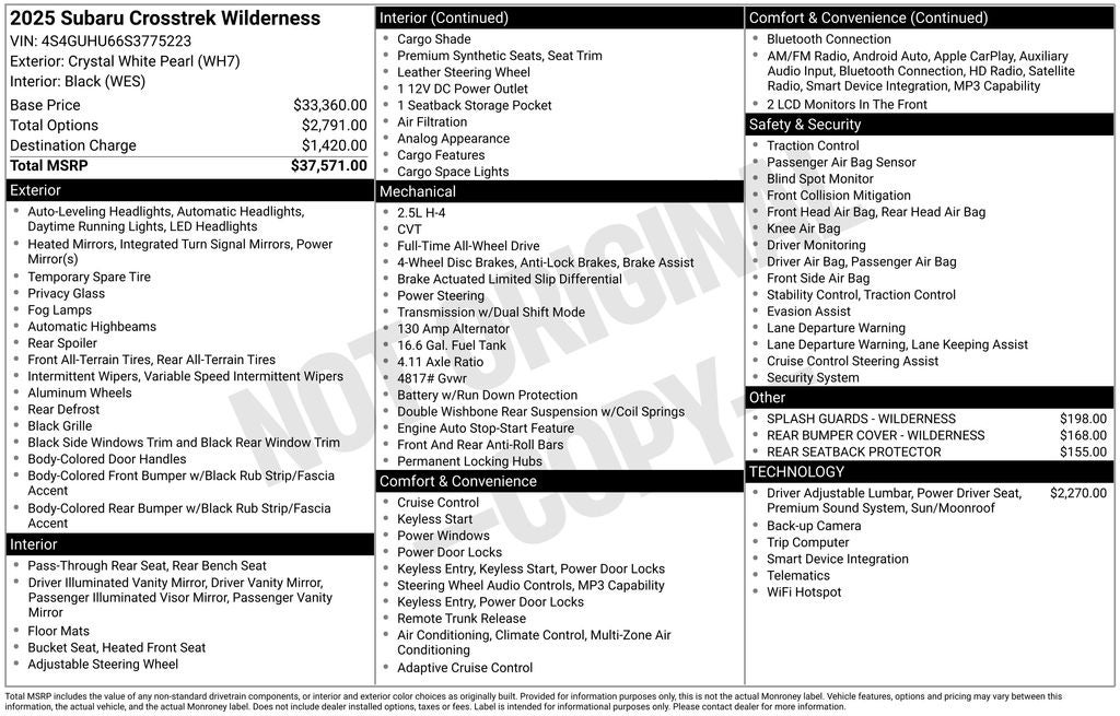 2025 Subaru Crosstrek Wilderness