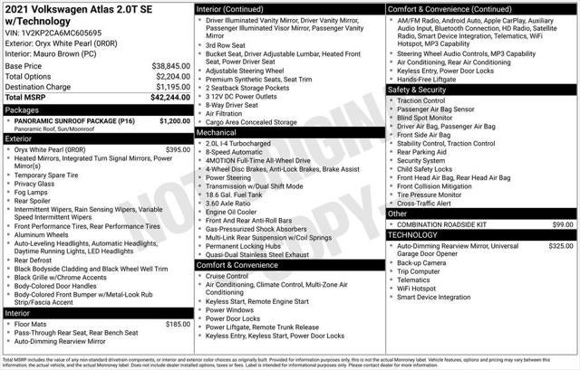 2021 Volkswagen Atlas 2.0T SE w/Technology