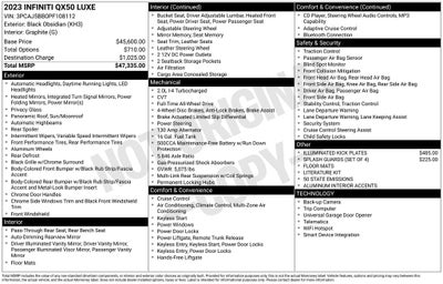 2023 INFINITI QX50 LUXE ***CERTIFIED***