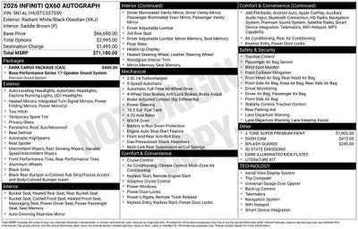 2026 INFINITI QX60 Autograph ***CERTIFIED***