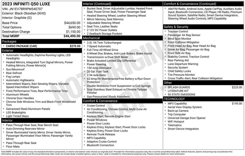 2023 INFINITI Q50 LUXE ***CERTIFIED***