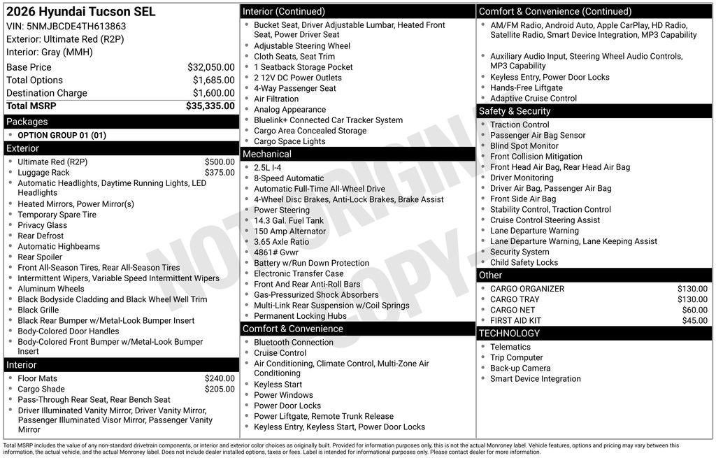 2026 Hyundai TUCSON SEL AWD