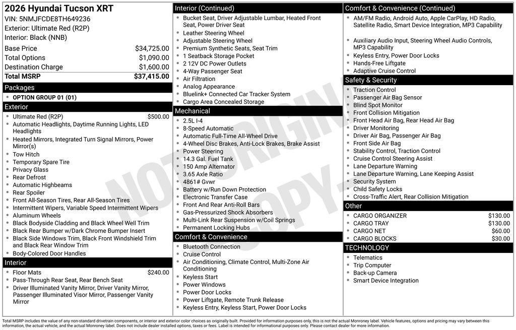 2026 Hyundai TUCSON XRT AWD