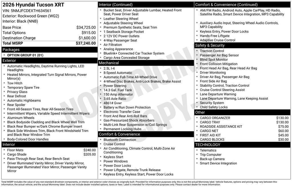 2026 Hyundai TUCSON XRT AWD