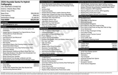 2026 Hyundai SANTA FE HYBRID Calligraphy