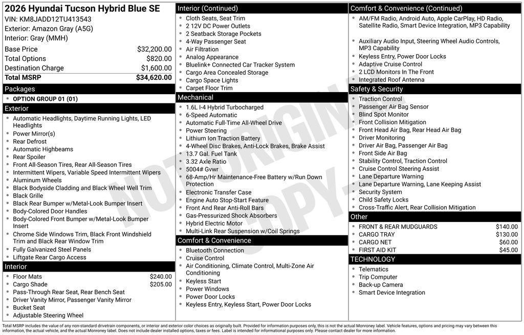 2026 Hyundai TUCSON HYBRID Blue