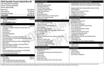 2026 Hyundai TUCSON HYBRID Blue
