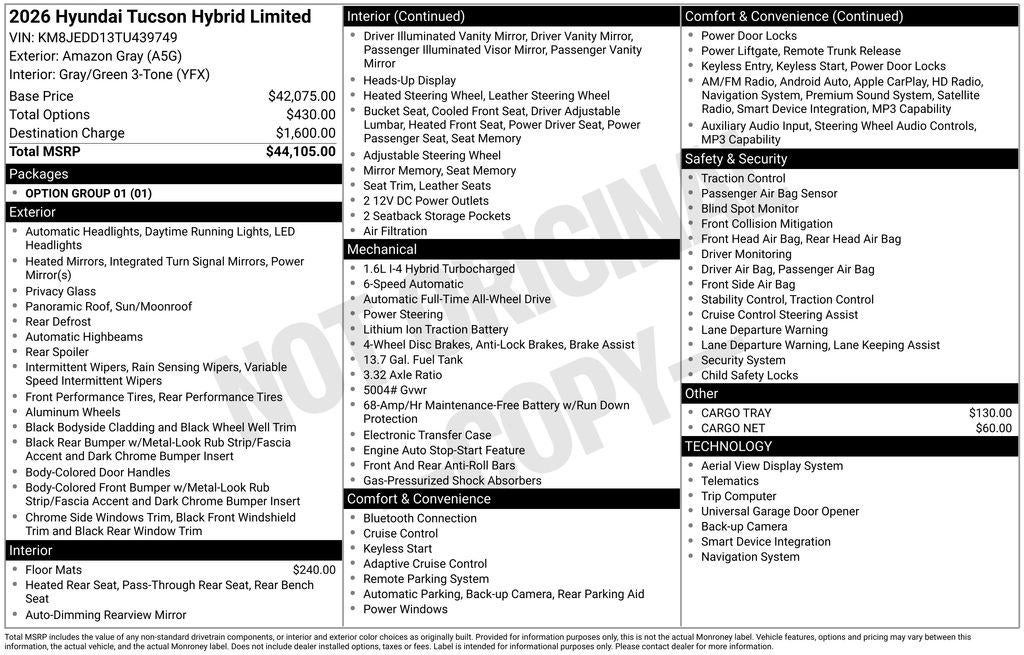 2026 Hyundai TUCSON HYBRID Limited