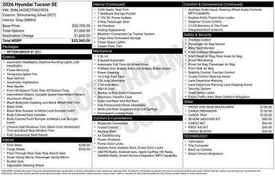 2026 Hyundai TUCSON SE AWD