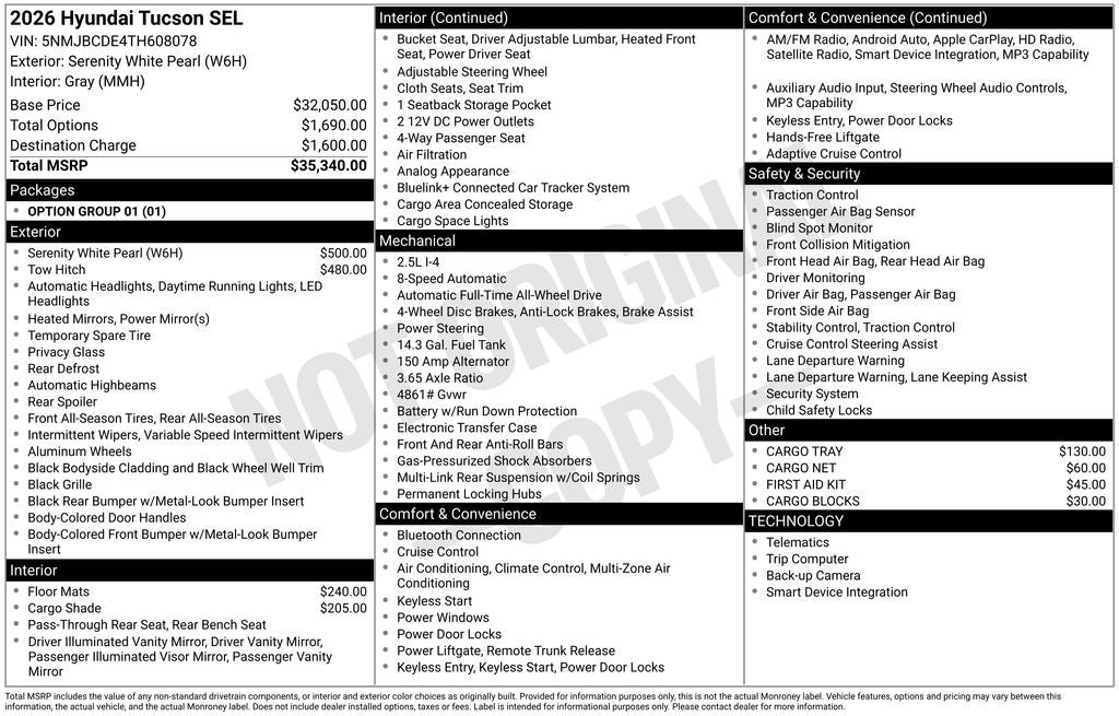 2026 Hyundai TUCSON SEL AWD