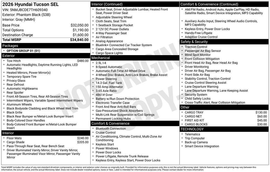 2026 Hyundai TUCSON SEL AWD