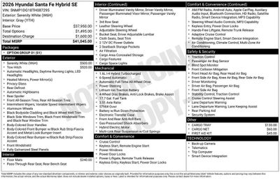 2026 Hyundai SANTA FE HYBRID SE