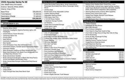 2026 Hyundai SANTA FE SE AWD