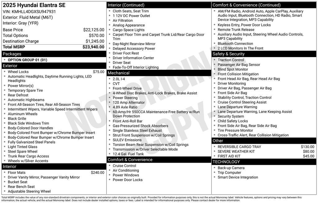 2025 Hyundai ELANTRA SE
