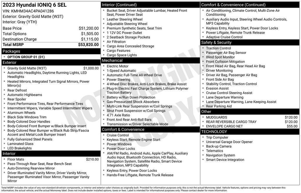 2023 Hyundai IONIQ 6 SEL