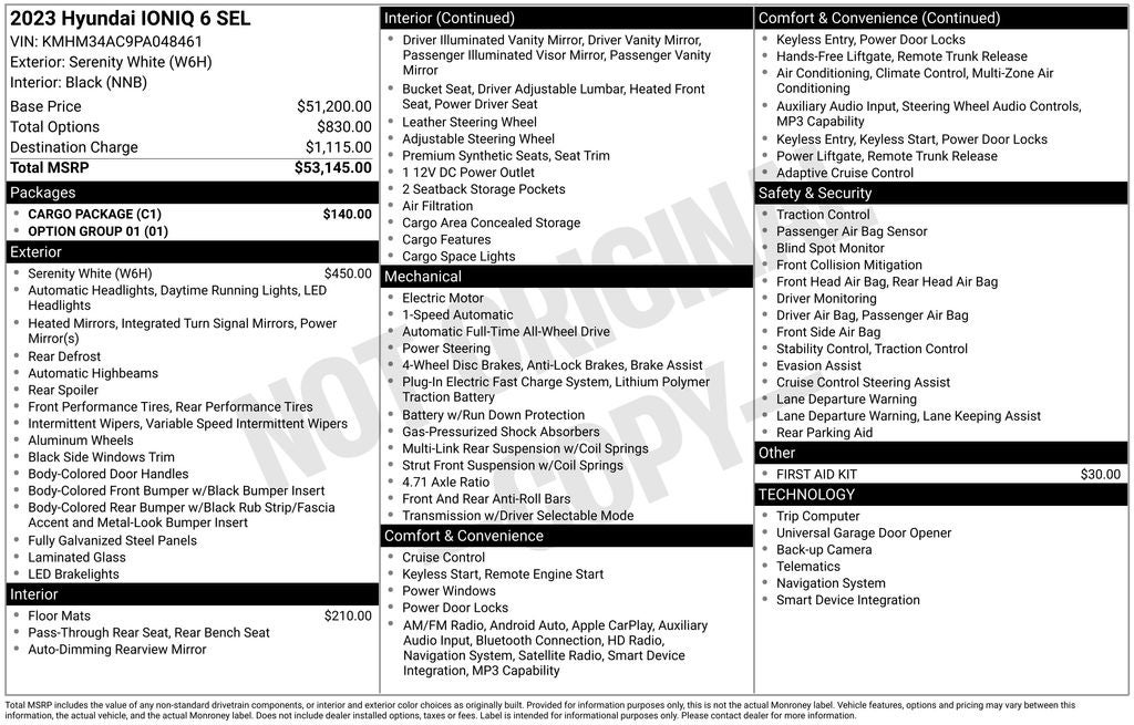 2023 Hyundai IONIQ 6 SEL