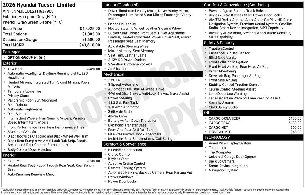2026 Hyundai TUCSON Limited AWD