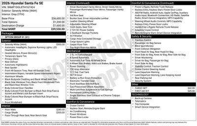 2026 Hyundai SANTA FE SE AWD