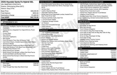 2026 Hyundai SANTA FE HYBRID SEL