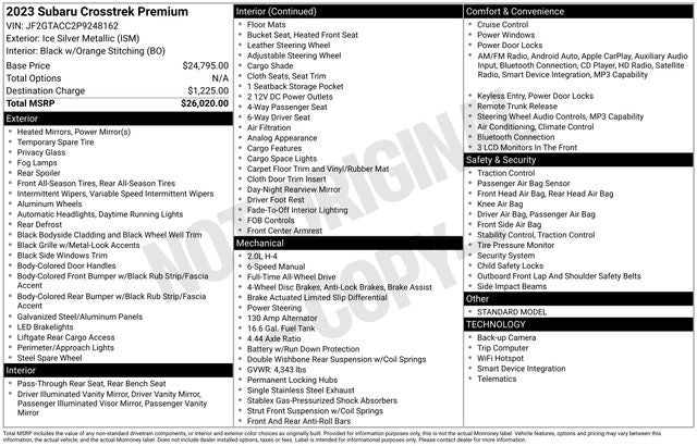 2023 Subaru Crosstrek Premium